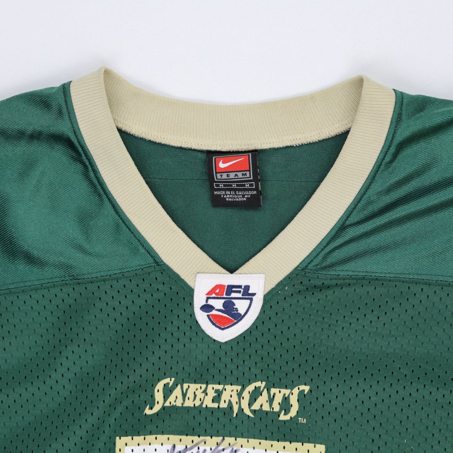 Nike Vintage AFL Sabercats 5 Mesh Jersey Green Gold Medium Polyester Sports Jersey