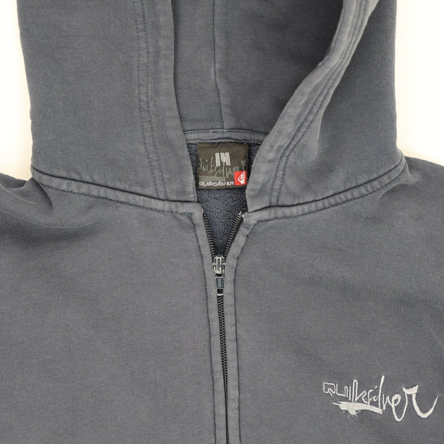 Quiksilver Navy Blue Zip Up Hoodie for Men Size M Cotton