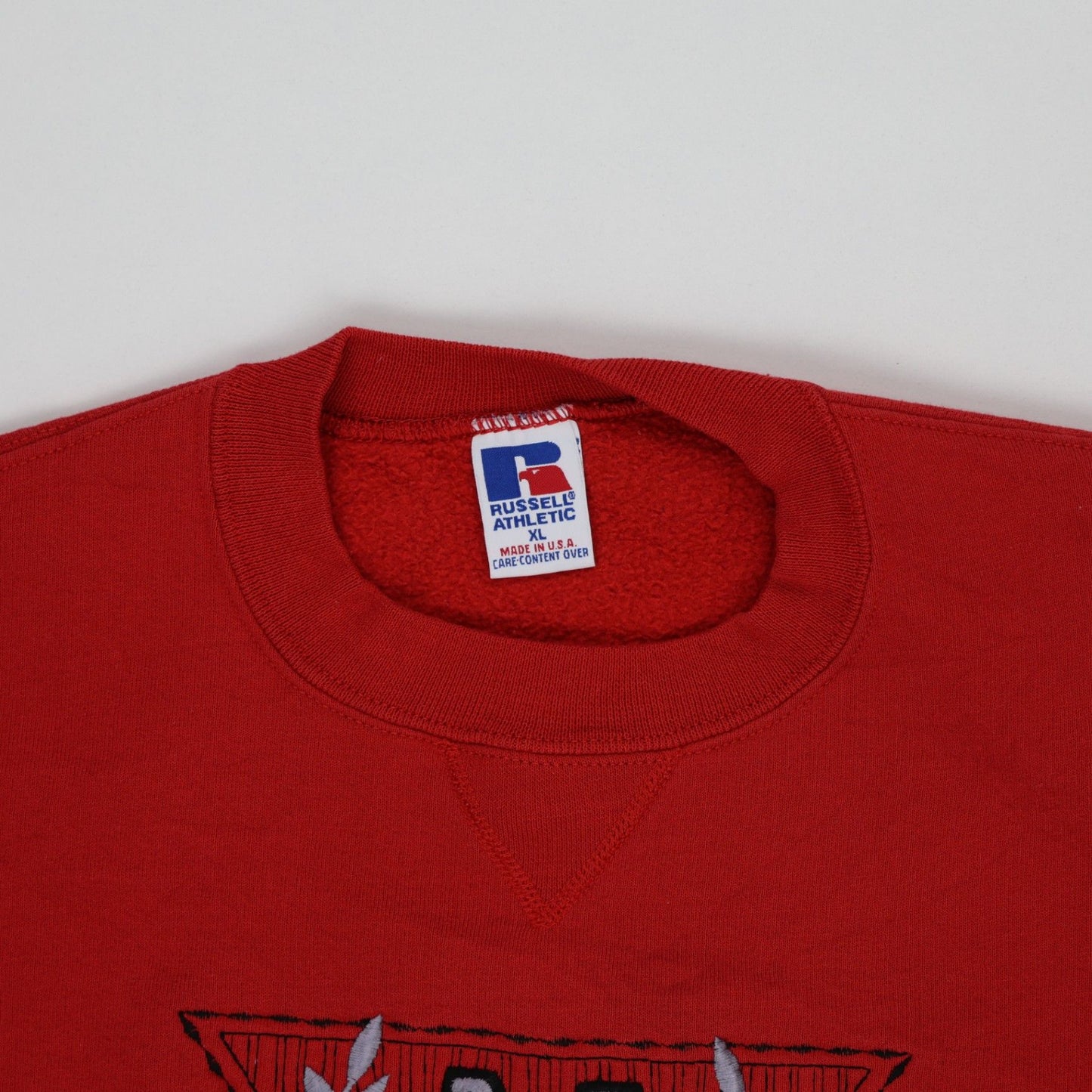 Russell Athletic Bulldogs Vintage Red Sweatshirt XL Cotton Crew Neck