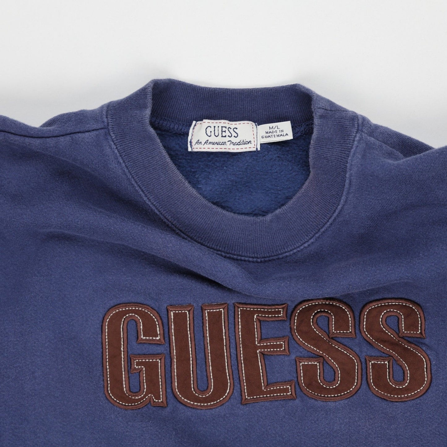 Guess Vintage Blue Crew Neck Sweatshirt Men's Size Large Cotton Blend