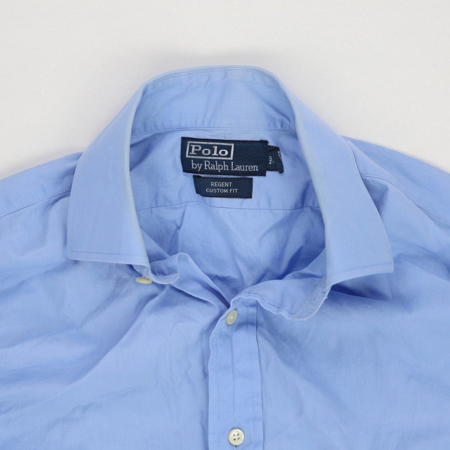 Polo Ralph Lauren Regent Custom Fit Blue Long Sleeve Button Down Shirt Large Cotton