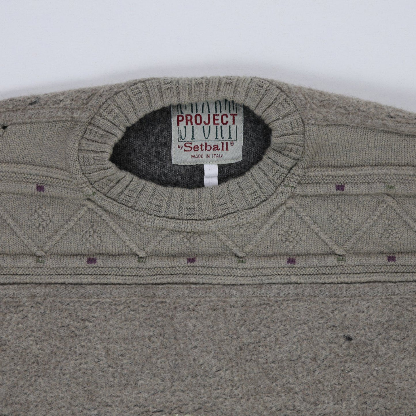 PROJECT by Setball Vintage Grey Wool Blend Crew Neck Sweatshirt Unisex Size M