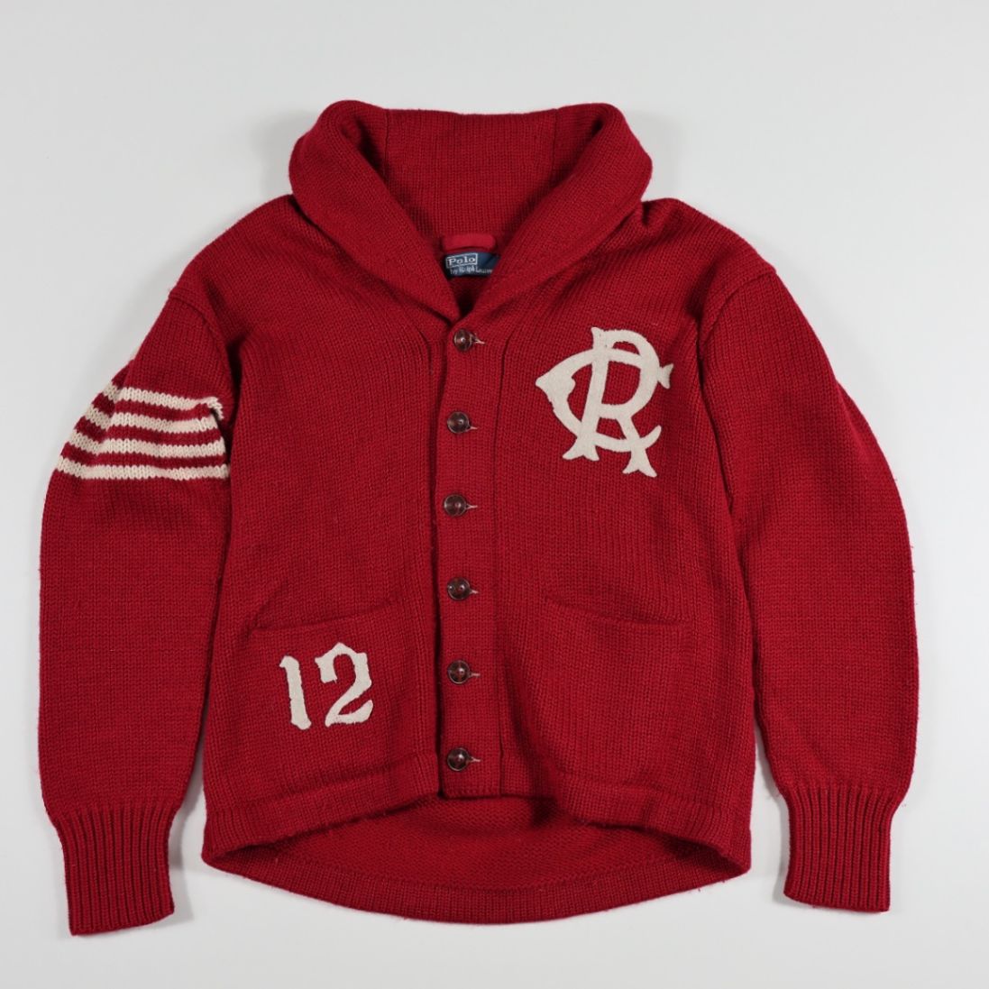 Polo Ralph Lauren Red Merino Wool Blend Long Cardigan Jumper Size L