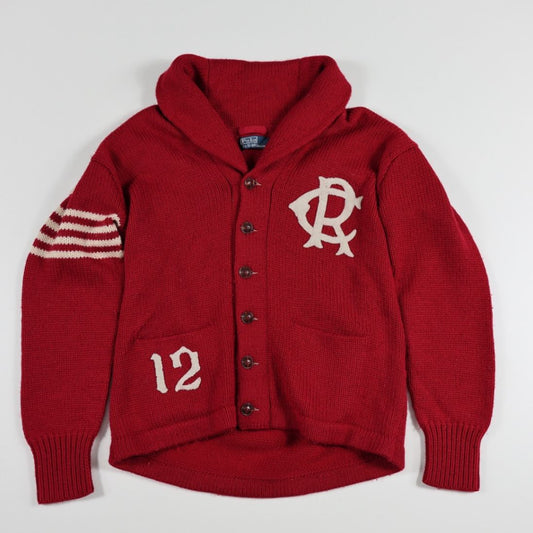 Polo Ralph Lauren Red Merino Wool Blend Long Cardigan Jumper Size L