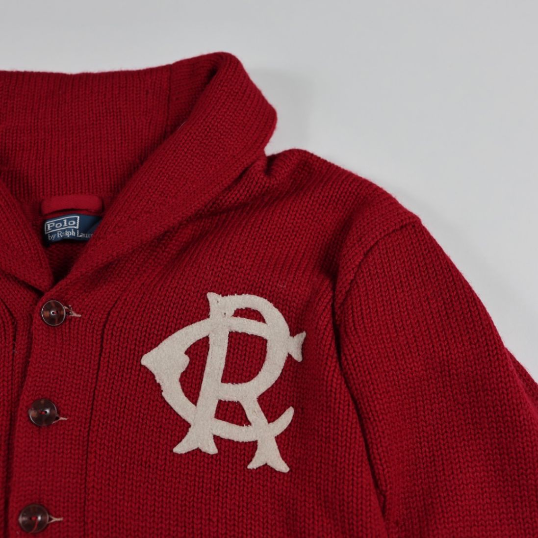 Polo Ralph Lauren Red Merino Wool Blend Long Cardigan Jumper Size L