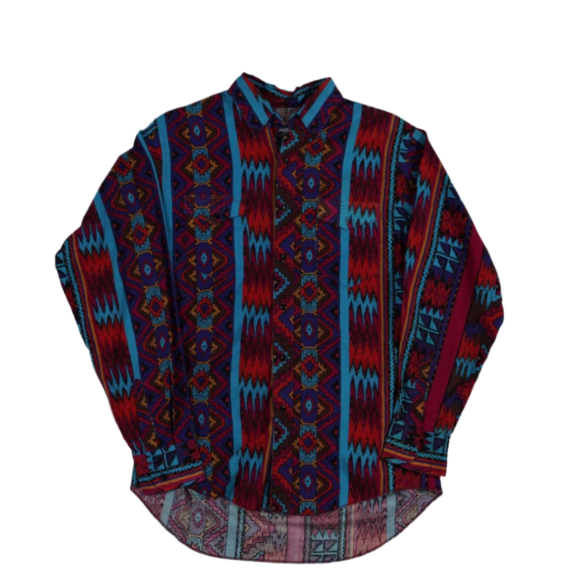 Wrangler Cowboy Cut Aztec Print Regular Fit Long Sleeve Western Shirt Size L
