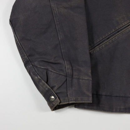 Carhartt Men's Vintage Black Canvas Work Jacket Size L Distressed Classic Workwear Style