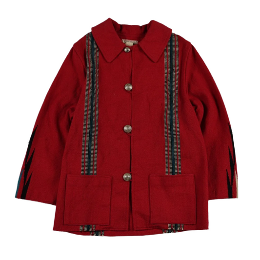 WILDOAT'S Layle Eyes Red Hip Length Regular Western Casual Jacket Size L