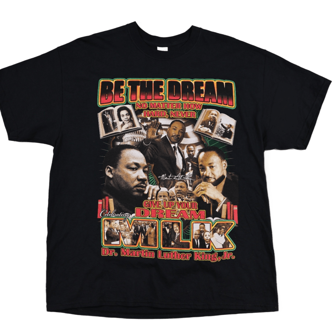 Gildan Heavy Cotton Martin Luther King Jr XL Black T-Shirt Vintage Graphic Print I Have A Dream Tee