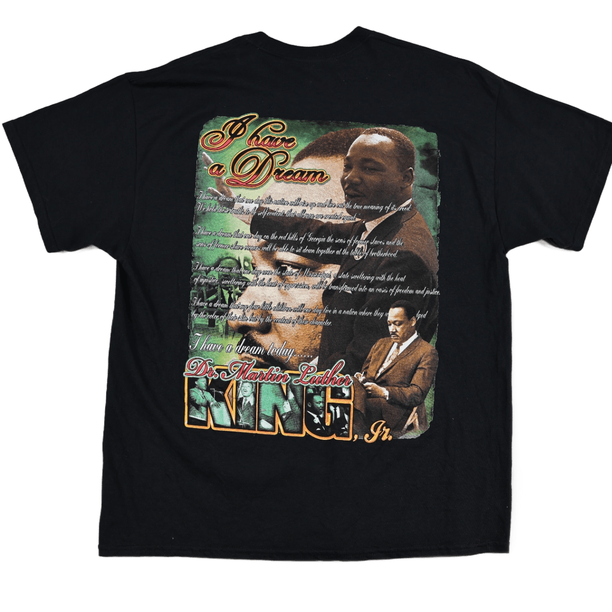Gildan Heavy Cotton Martin Luther King Jr XL Black T-Shirt Vintage Graphic Print I Have A Dream Tee