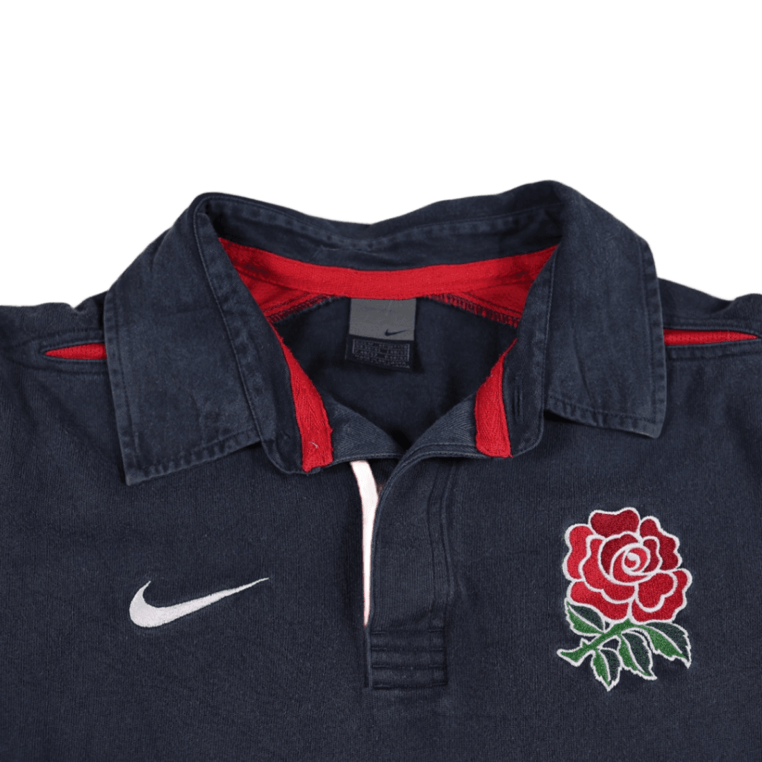 Nike England Rugby Union Navy Blue Long Sleeve Shirt O2 Rose Logo M- Classic Fan Jersey