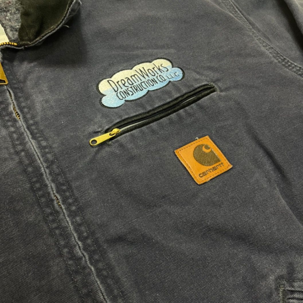 Carhartt J64PTL Blue Detroit Jacket 2XL Regular DreamWorks Construction Vintage USA Made