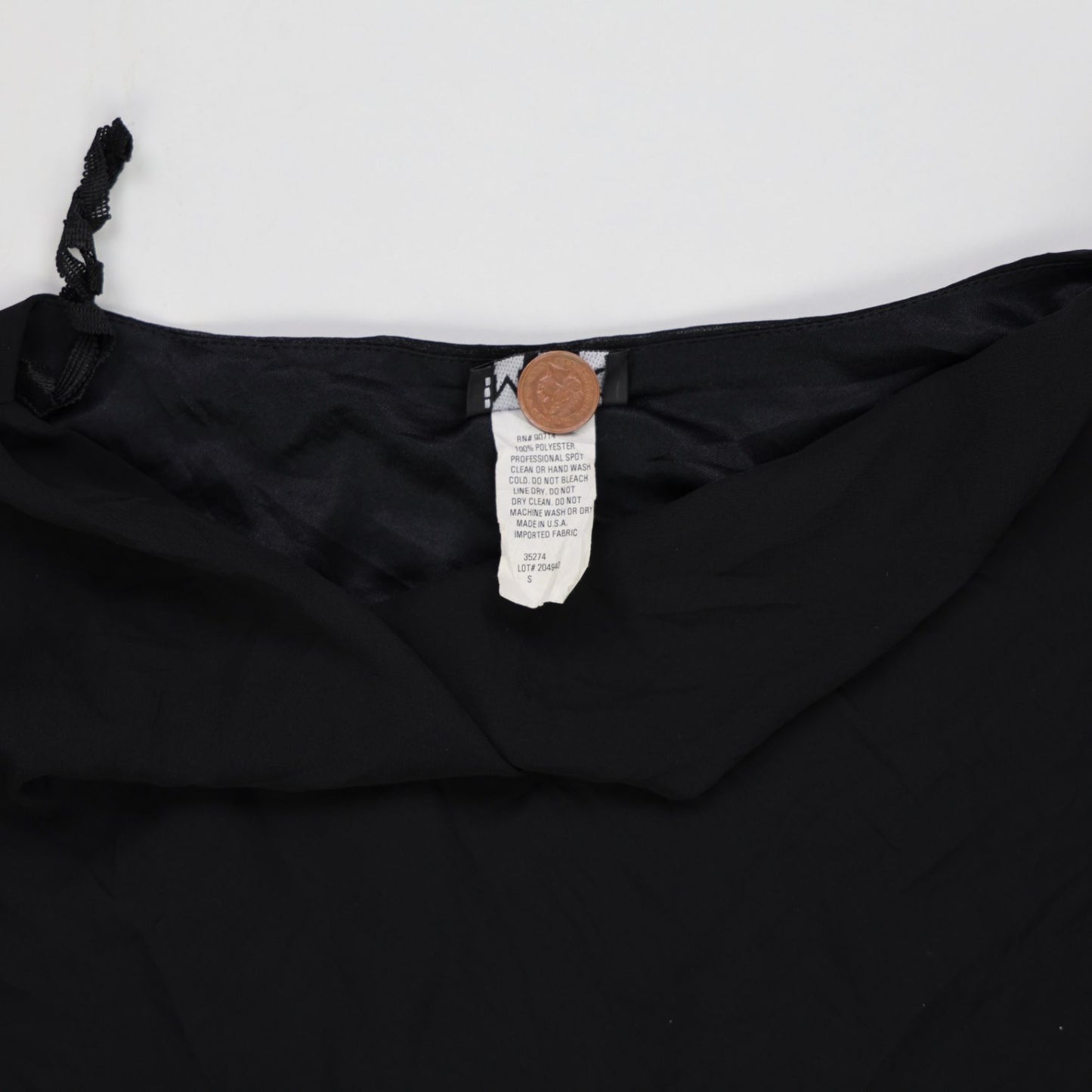 MSK Black Embellished Hem Short Sleeve Top, Size S – Elegant Party Blouse, Polyester, Scalloped Finish - Ideal for Evening Wear or Special Occasions