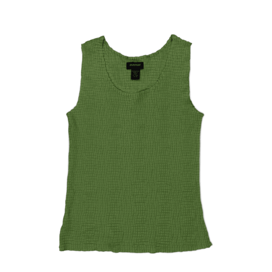Avenue Green Textured Sleeveless Stretch Top, Size 14/16, Lightweight Comfortable Tank