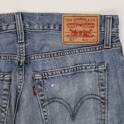 Levi's 527 Low Boot Cut Jeans W32 L30 Light Blue 100% Cotton Men's Denim Trousers