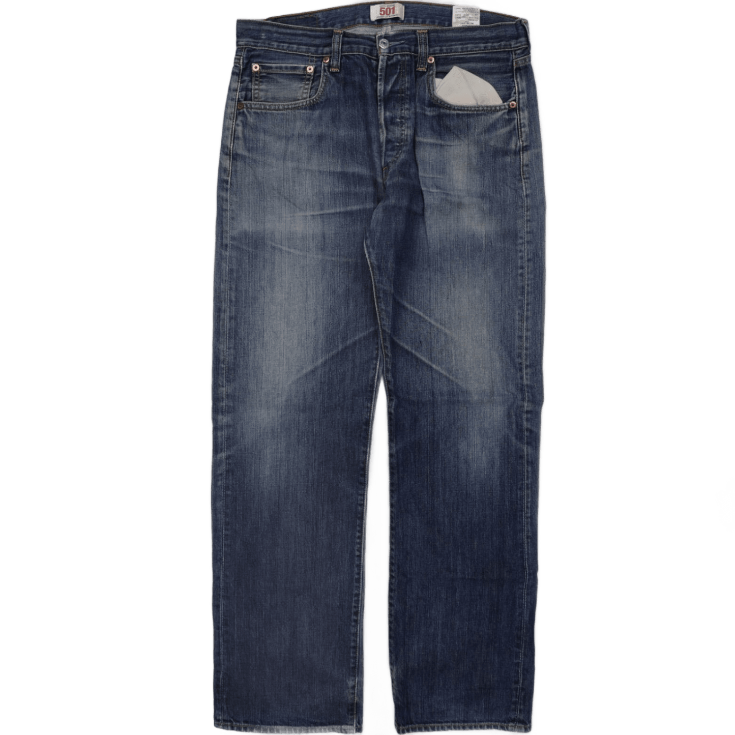 Levi's 501 Original Fit Blue Denim Jeans W34 L32 Classic Straight Leg Iconic Style