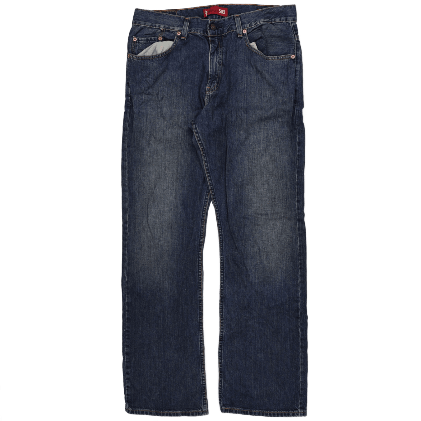 Levi's 503 Men's Straight Fit Blue Jeans W33 L32 Pure Cotton, Classic Everyday Denim