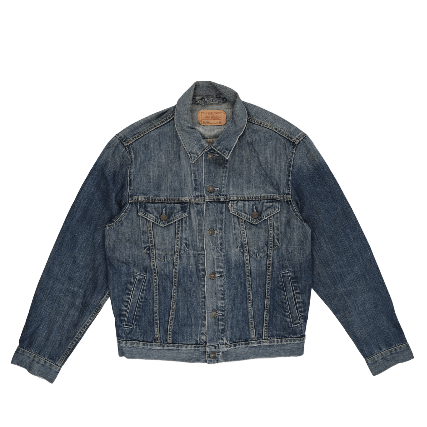 Levi's 70550 Vintage Medium Blue Denim Jacket Men's Size M 100% Cotton Collared