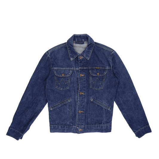 Wrangler Vintage Blue Denim Jacket Size 38 Medium Cotton Collared