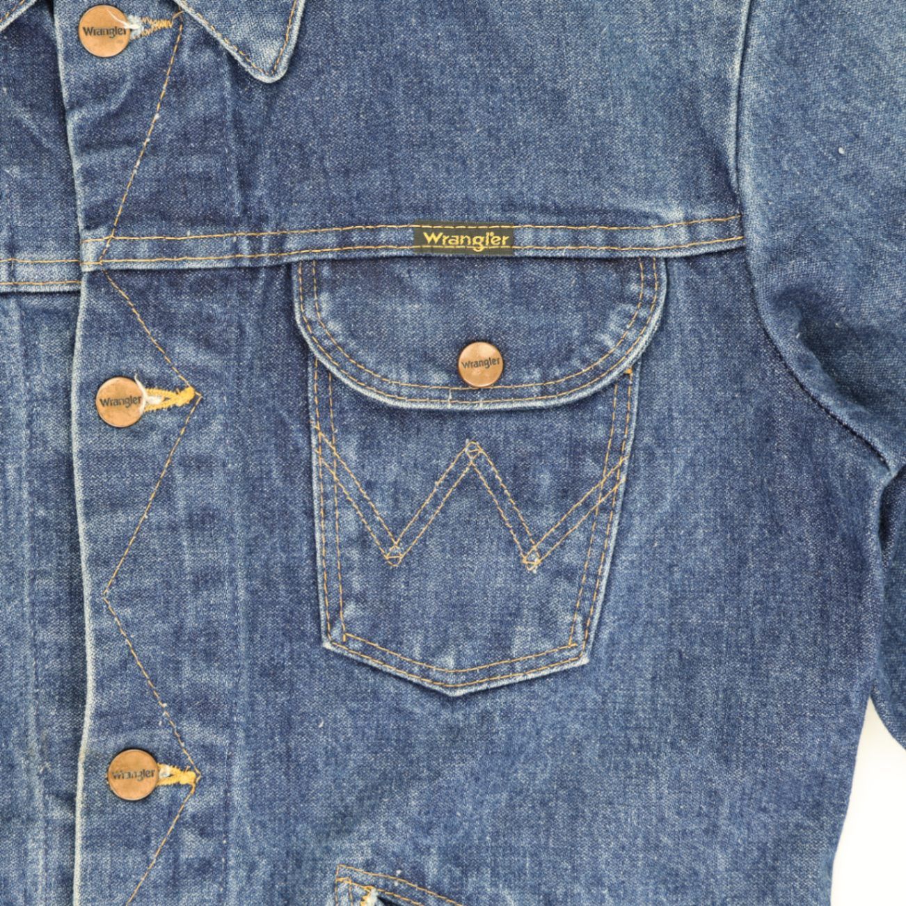 Wrangler Vintage Blue Denim Jacket Size 38 Medium Cotton Collared