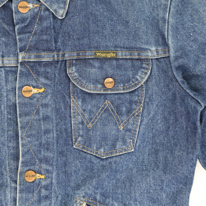 Wrangler Vintage Blue Denim Jacket Size 38 Medium Cotton Collared