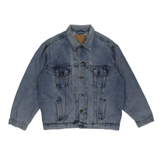 Levi's Vintage XL Light Blue Denim Jacket 100% Cotton Collared Trucker Style
