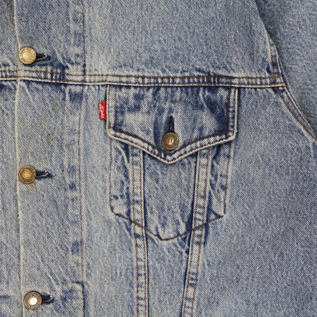 Levi's Vintage XL Light Blue Denim Jacket 100% Cotton Collared Trucker Style