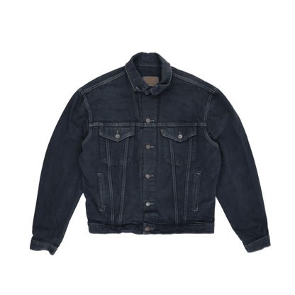 Levi's Vintage Black Denim Trucker Jacket Size Small 100 Percent Cotton