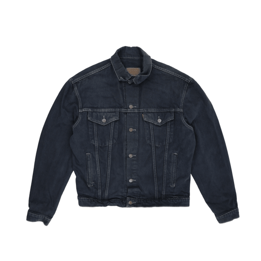 Levi's Vintage Black Denim Trucker Jacket Size Small 100 Percent Cotton