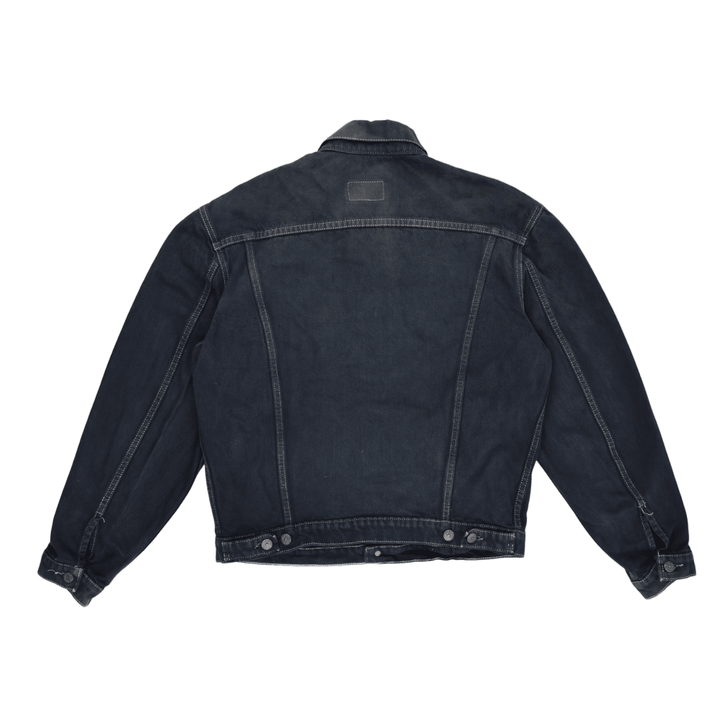 Levi's Vintage Black Denim Trucker Jacket Size Small 100 Percent Cotton