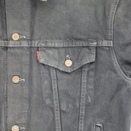Levi's Vintage Black Denim Trucker Jacket Size Small 100 Percent Cotton