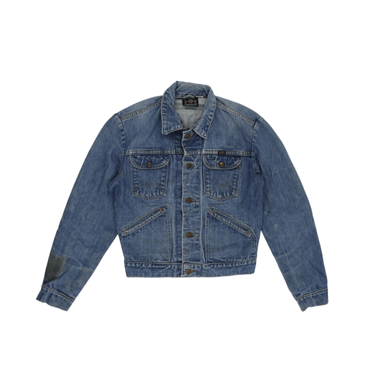 Maverick Vintage Blue Denim Jacket Medium Cotton Denim Collared
