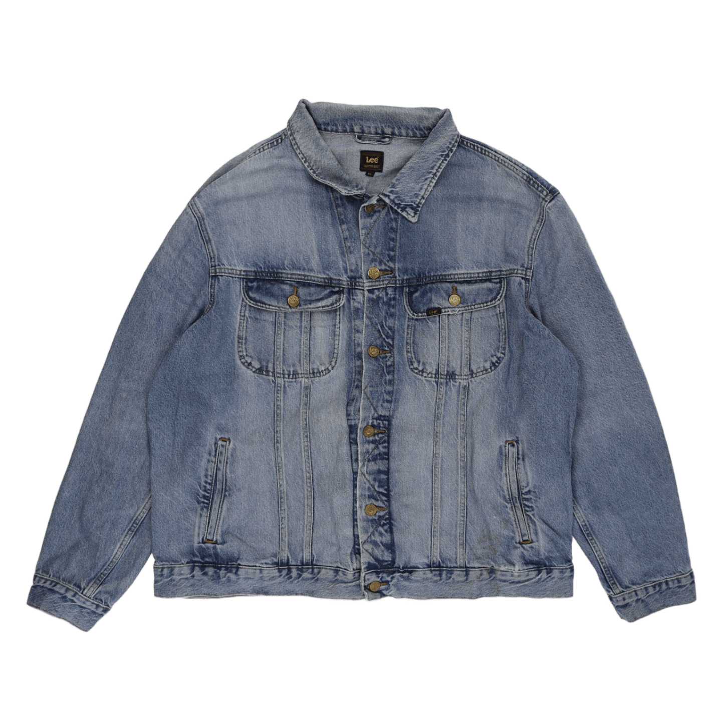 Lee Vintage Denim Jacket Light Blue Size SXL 100 Percent Cotton Mens