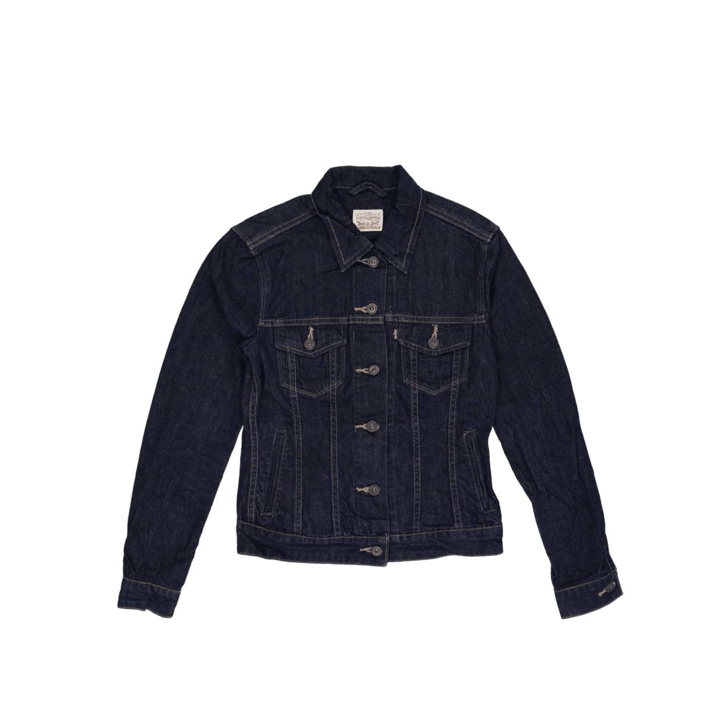 Levi's Vintage Blue Denim Trucker Jacket Size L 100% Cotton Collared
