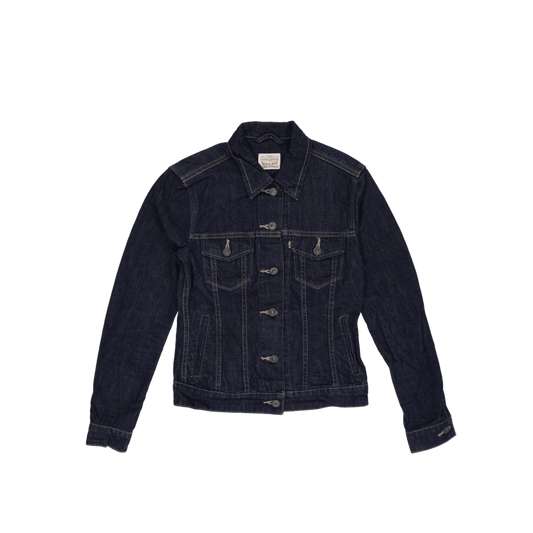 Levi's Vintage Blue Denim Trucker Jacket Size L 100% Cotton Collared