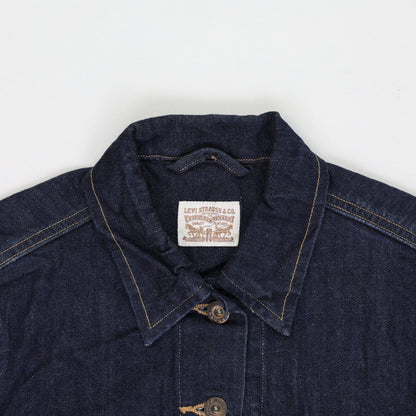 Levi's Vintage Blue Denim Trucker Jacket Size L 100% Cotton Collared