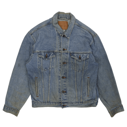 Levi Strauss & Co. Vintage Blue Denim Trucker Jacket Size L Collared Men's Clothing