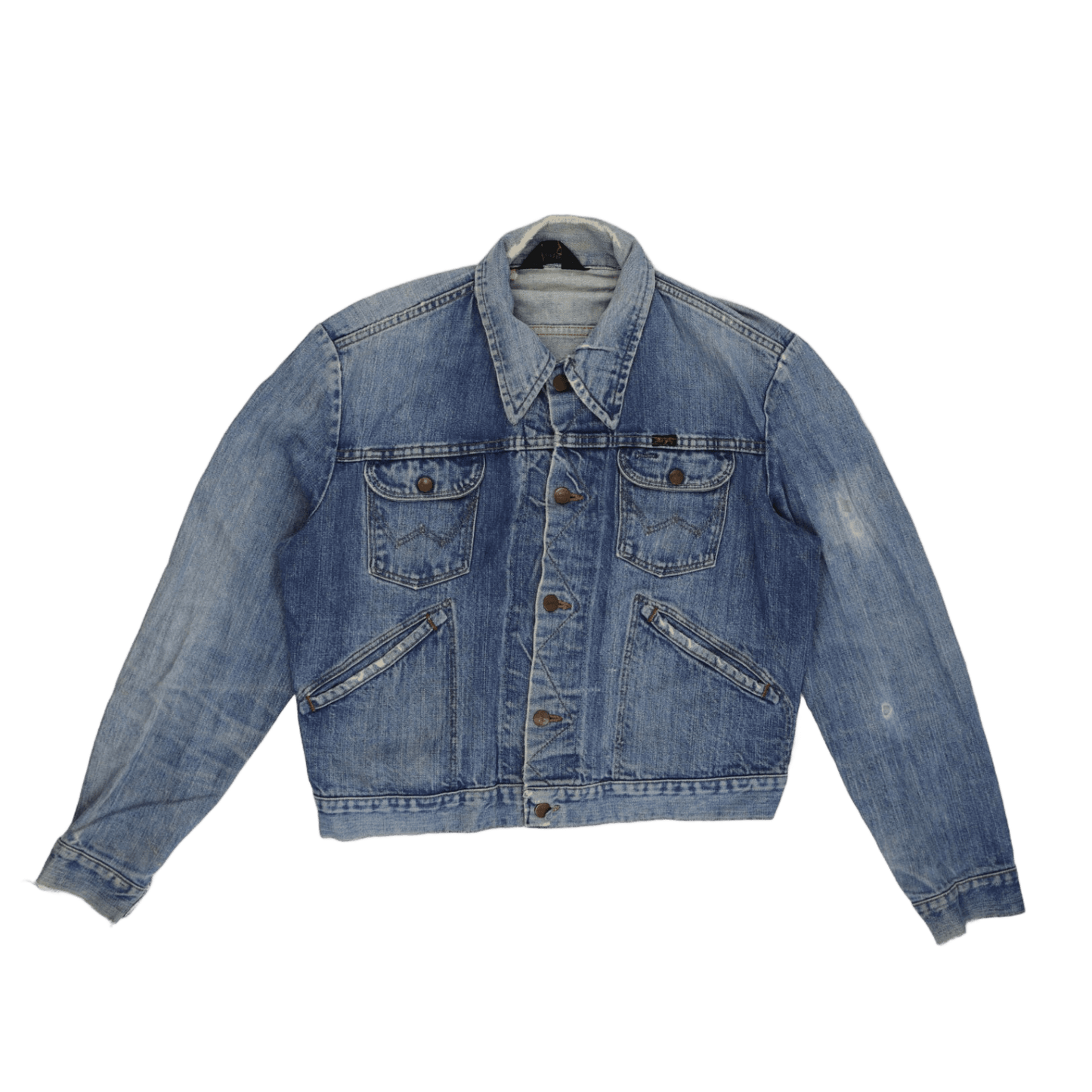 Wrangler Vintage Blue Denim Trucker Jacket Large Cotton