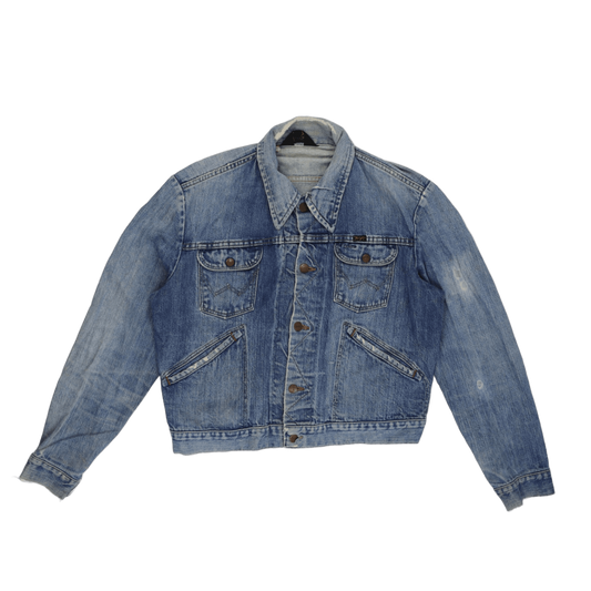Wrangler Vintage Blue Denim Trucker Jacket Large Cotton