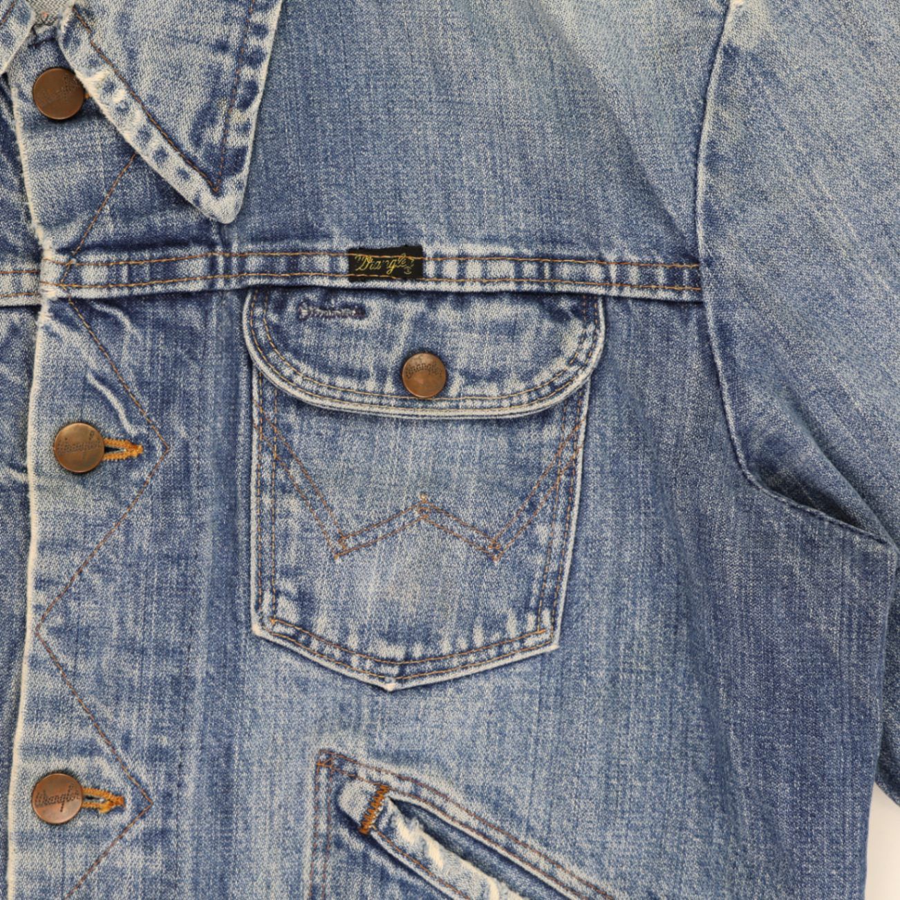 Wrangler Vintage Blue Denim Trucker Jacket Large Cotton