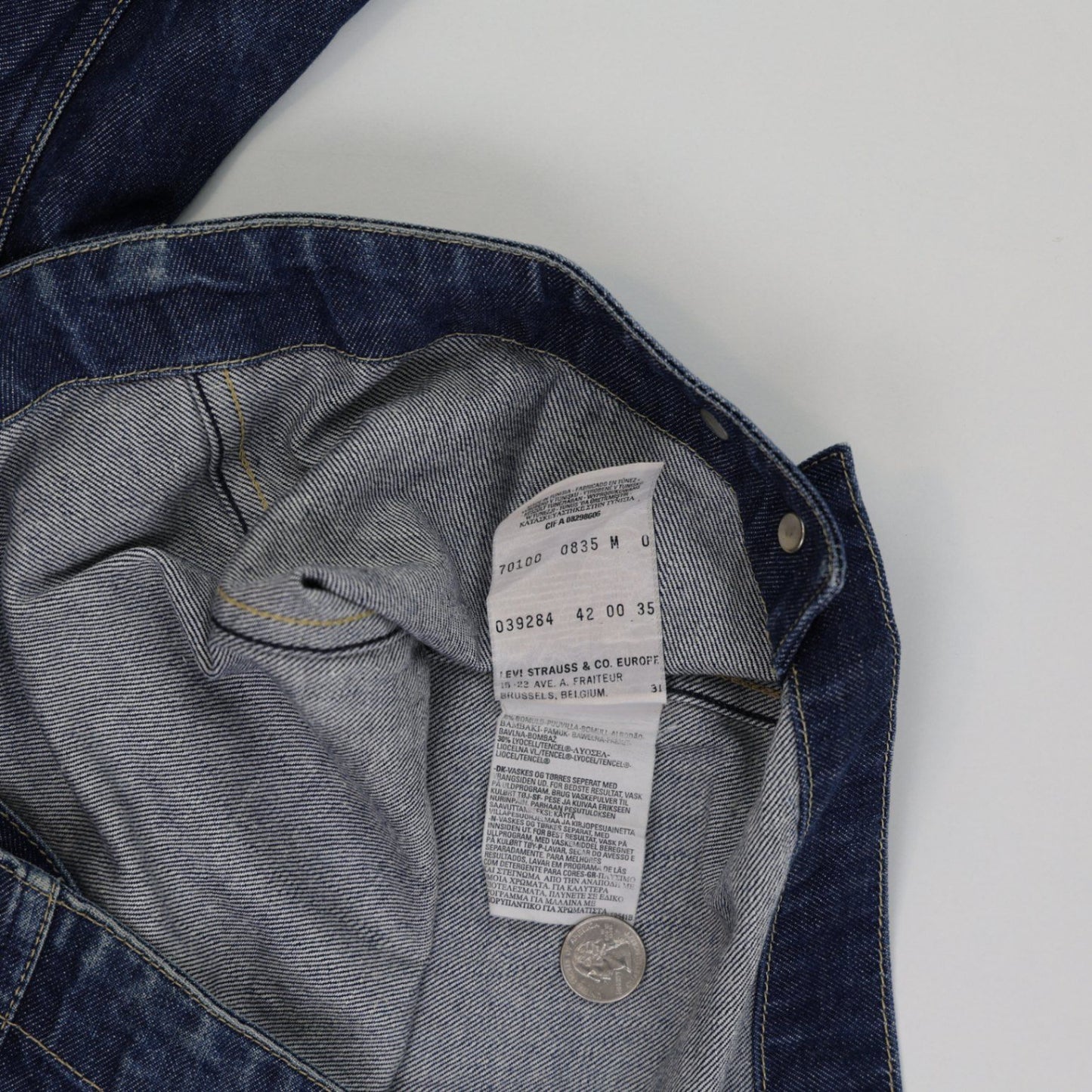 Levi's Engineered Jeans Blue Denim Trucker Jacket Men Medium