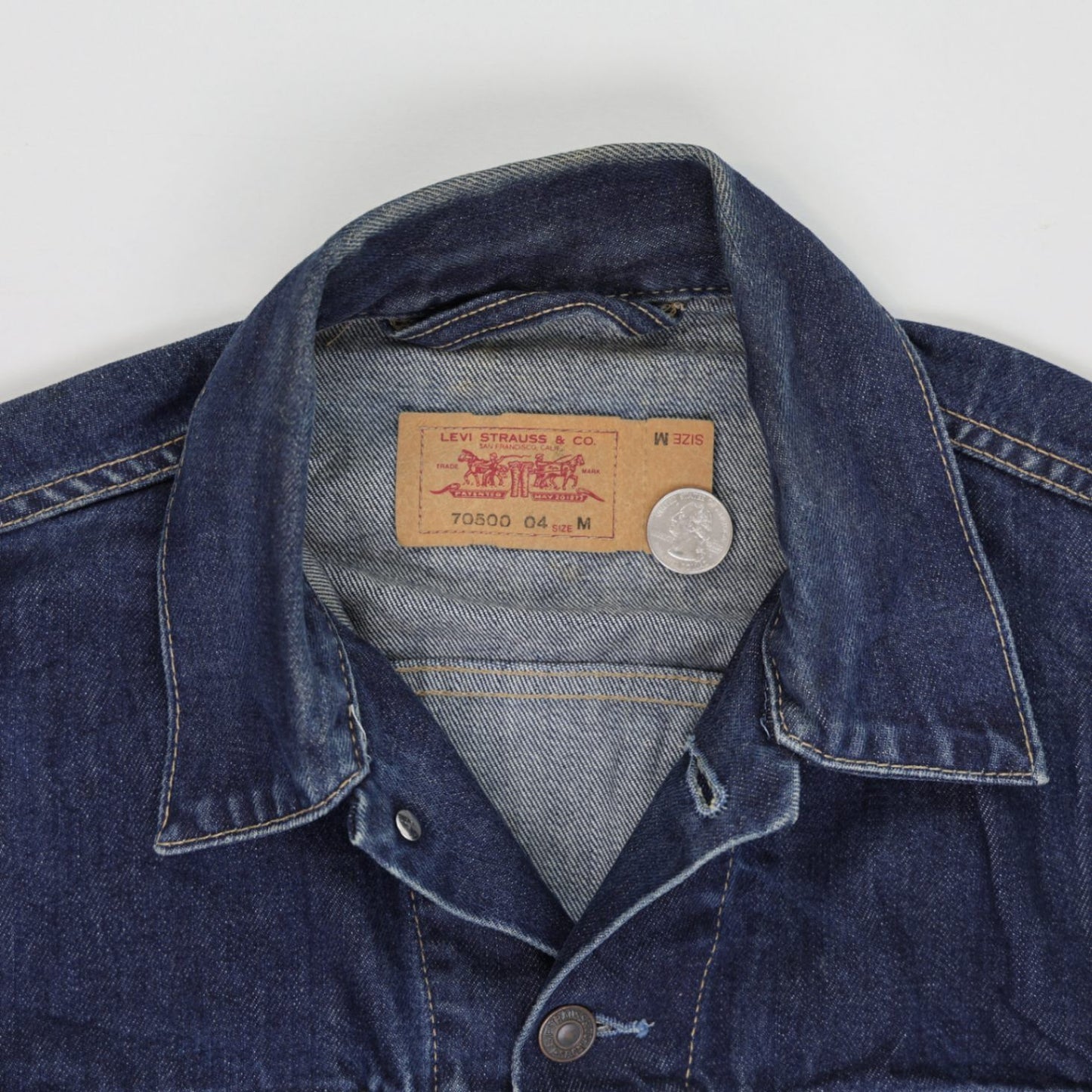 Levi's 70500 Classic Blue Denim Trucker Jacket Men's Medium 100% Cotton Vintage