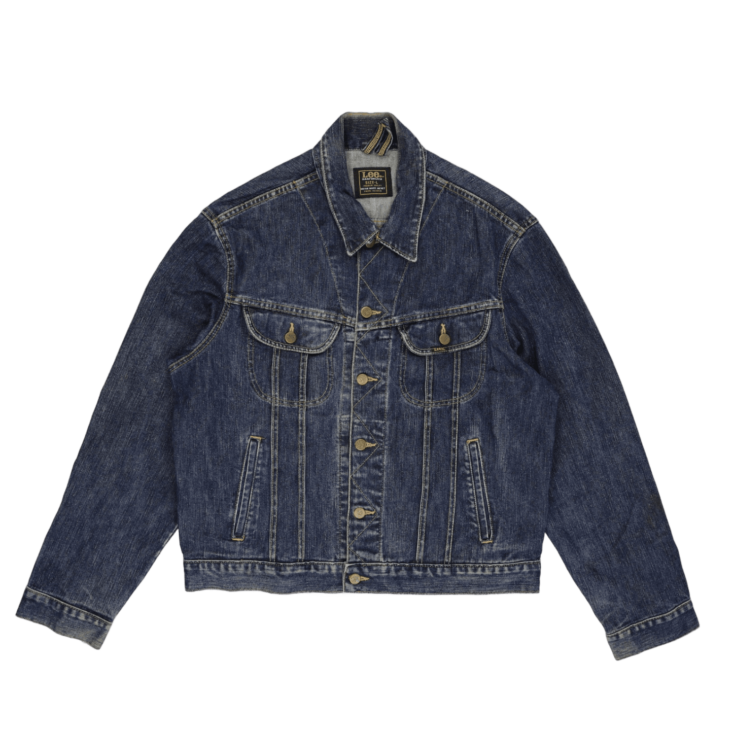 Lee Vintage Denim Jacket Blue Size L Cotton Collared
