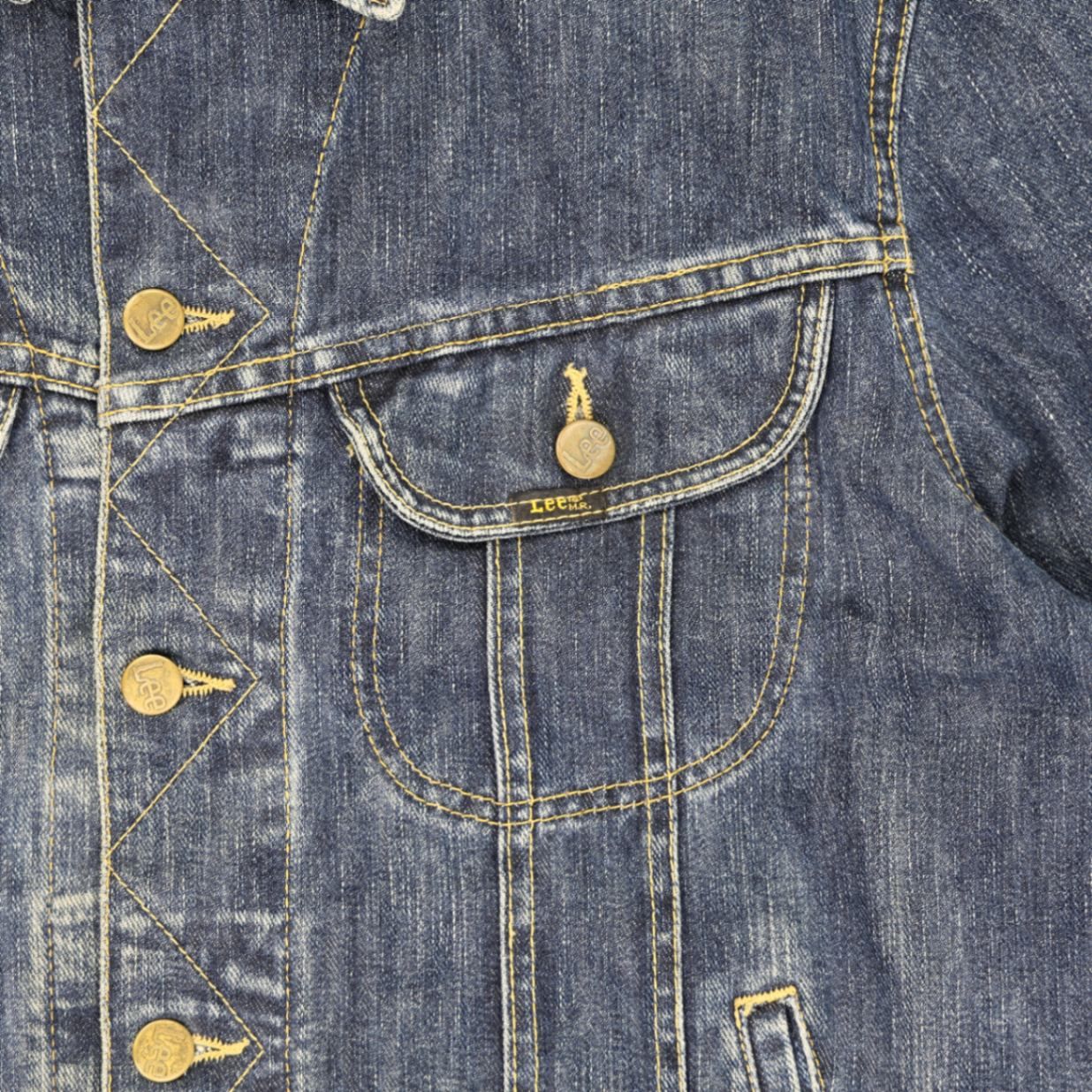 Lee Vintage Denim Jacket Blue Size L Cotton Collared
