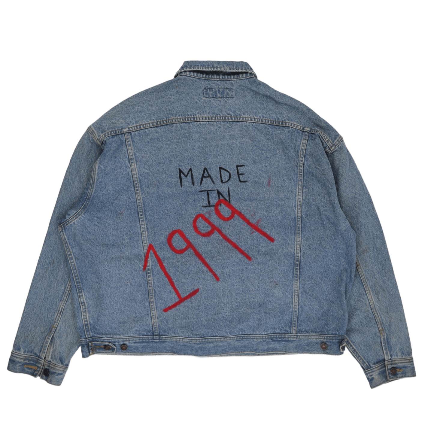 Lee Vintage Denim Jacket Blue Size L Collared 1999 Embroidered LA Patch