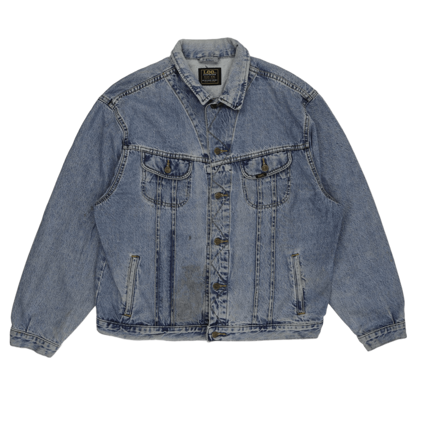 Lee Vintage Denim Jacket Light Blue XXL 100 Percent Cotton Unisex