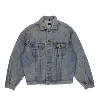 Lee Vintage Blue Denim Jacket Men Large Cotton Denim Collared