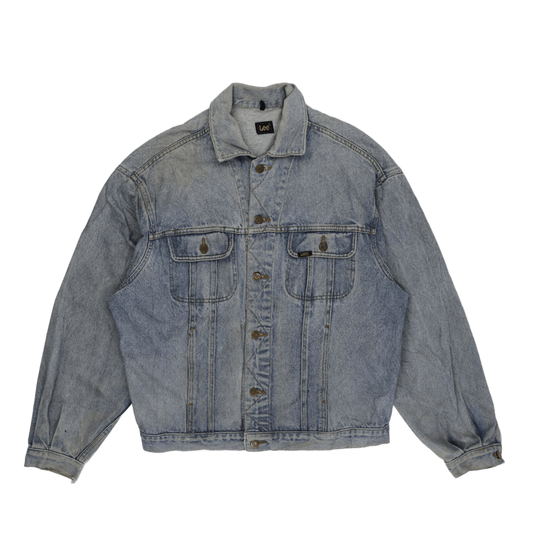 Lee Vintage Blue Denim Jacket Men Large Cotton Denim Collared
