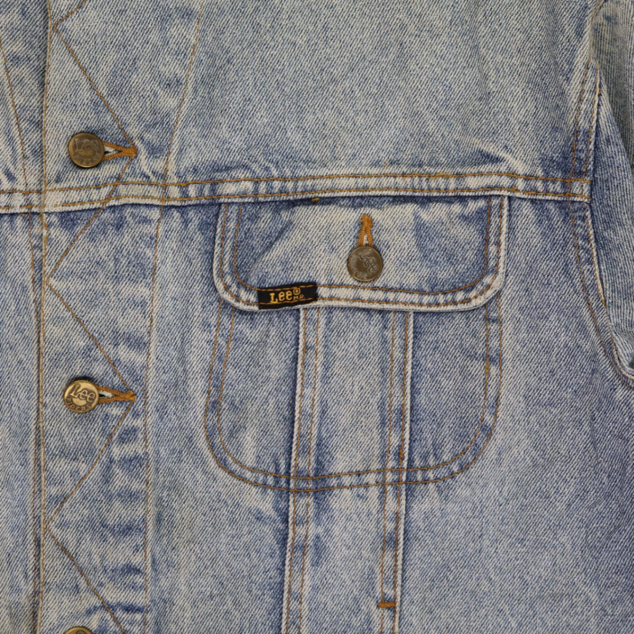 Lee Vintage Blue Denim Jacket Men Large Cotton Denim Collared