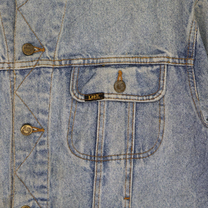 Lee Vintage Blue Denim Jacket Men Large Cotton Denim Collared